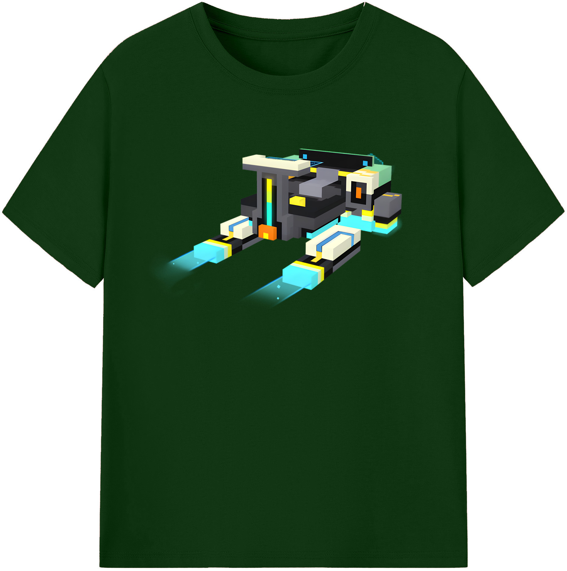 （画像用） マインクラフト ブロックの世界 Minecraft MC Block world 綿100％半袖Tシャツ（フロントプリント）